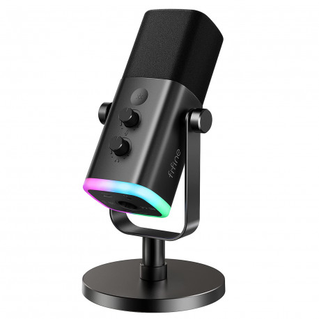 Fifine AmpliGame AM8 RGB microphone for gaming | podcasts | streams | XLR black