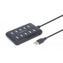 Gembird UHB-U2P10P-01 10-port USB 2.0 hub, black