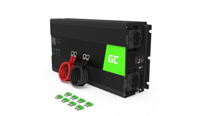 Green Cell INV24 power adapter/inverter Auto 1500 W Black