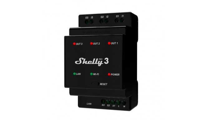 Shelly Pro 3 electrical relay Black
