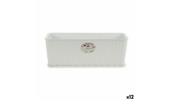 Planter Stefanplast White Plastic 48,5 x 16 x 18 cm (12 Units)