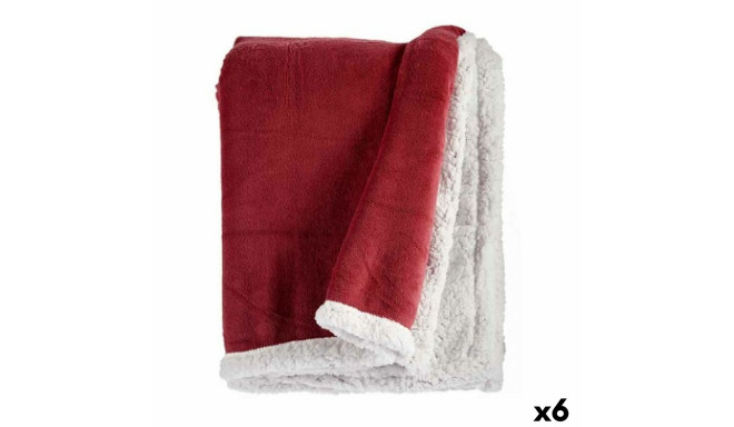 Blanket Gift Decor 01-2 01-2 White Dark pink 130 x 1 x 170 cm (6 Units)