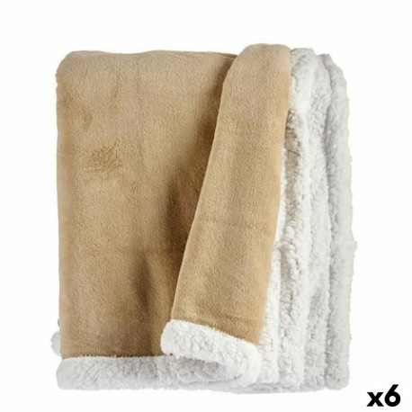 Blanket Gift Decor 01-4 01-4 White Beige 130 x 1 x 170 cm (6 Units)