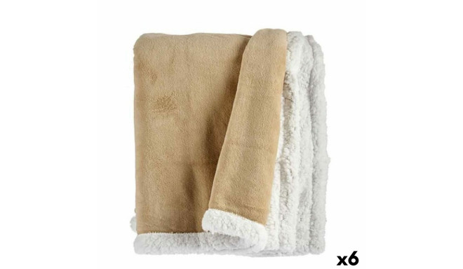 Blanket White Beige 130 x 1 x 170 cm (6 Units)