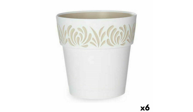 Self-watering flowerpot Stefanplast 88500 Gaia White Plastic 25 x 25 x 25 cm (6 Units)