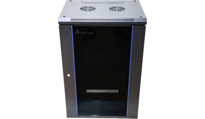 Extralink 18U 600x450 Black Rackmount cabinet wall mounted