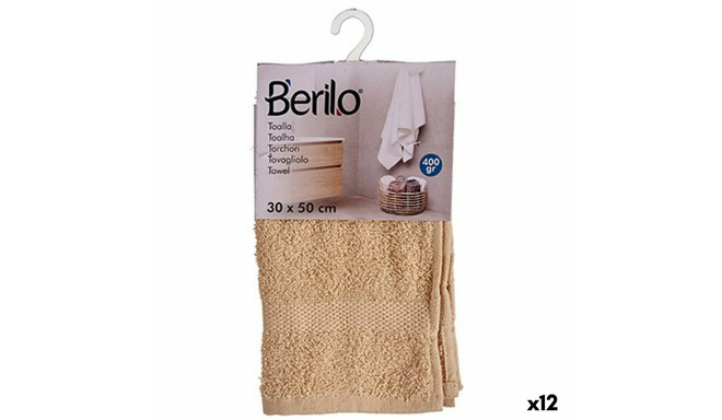 Bath towel Cream 30 x 50 cm (12 Units)