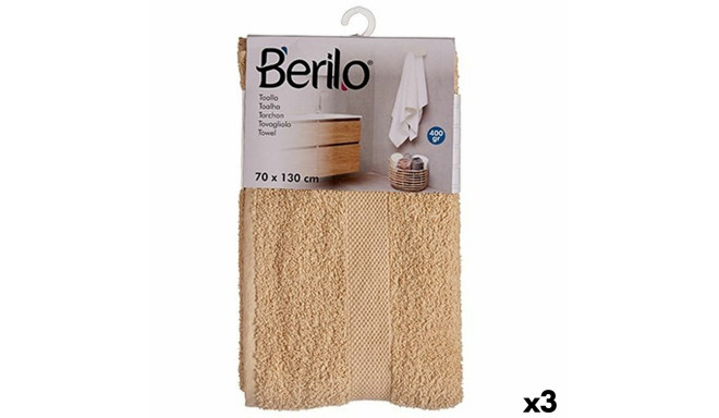 Bath towel Berilo 89658 89658 Cream 80 % cotton 20 % Polyester 70 x 130 cm 35 x 4 x 20 cm (3 Units)