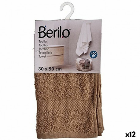 Bath towel Berilo 89660 89660 Camel 80 % cotton 20 % Polyester 30 x 50 cm 25 x 1,5 x 15 cm (12 Units