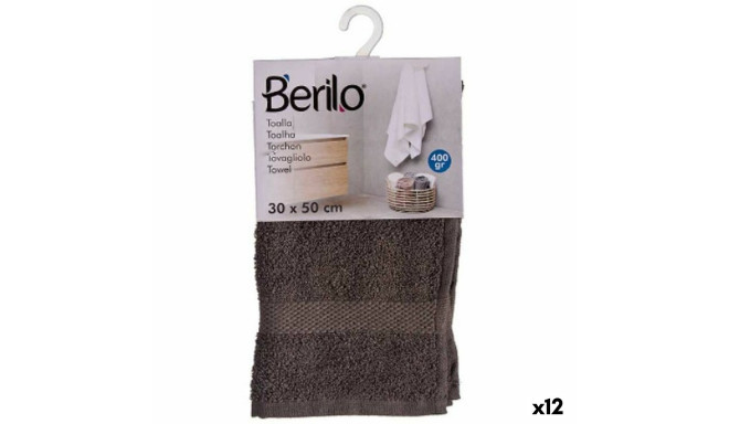 Bath towel Berilo 89668 89668 Grey 80 % cotton 20 % Polyester 30 x 50 cm 30 x 50 x 0,2 cm 25 x 1,5 x