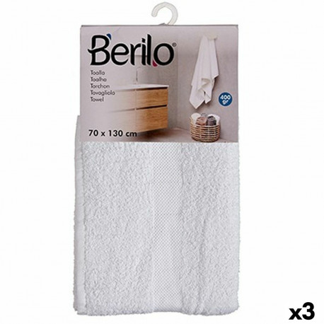 Bath towel Berilo 89678 89678 White 80 % cotton 20 % Polyester 70 x 130 cm 35 x 4 x 20 cm 70 x 130 x