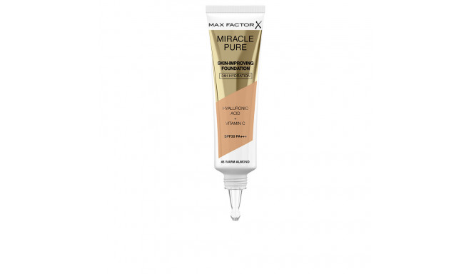 MAX FACTOR MIRACLE PURE skin-improving foundation 24h hydration SPF30 #45-warm almond 30 ml