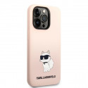 Karl Lagerfeld case for iPhone 14 Pro 6,1" KLHCP14LSNCHBCP pink hardcase Silicone Choupette