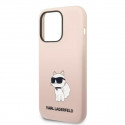 Karl Lagerfeld case for iPhone 14 Pro 6,1" KLHCP14LSNCHBCP pink hardcase Silicone Choupette
