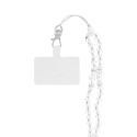 CRYSTAL DIAMOND pendant for the phone / cord length 74cm (37cm in the loop) / on neck - white
