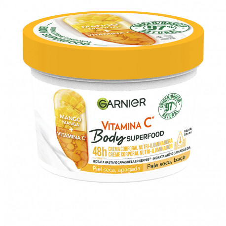 GARNIER BODY SUPERFOOD MANGO crema corporal nutri-iluminadora piel seca apagada 380 ml
