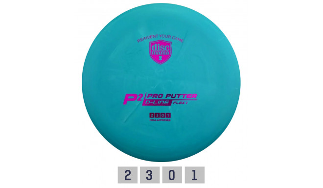 Discgolf DISCMANIA Putter D-LINE P2 FLEX 1 Turquoise 2/3/0/1