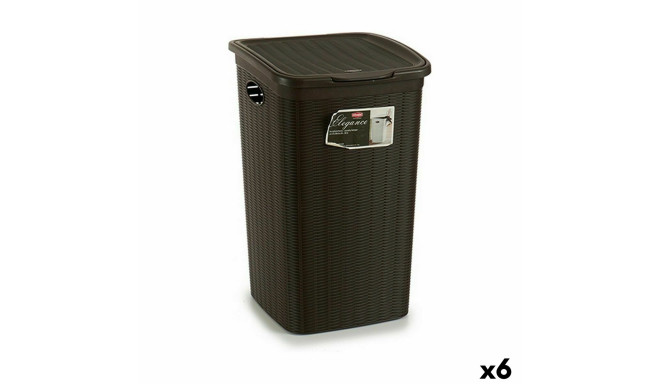 pesukorv Stefanplast Elegance Pruun Plastmass 50 L 36,5 x 54,5 x 38 cm (6 Ühikut)