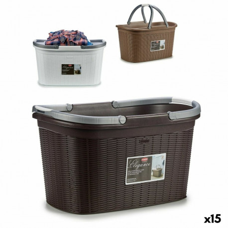 Laundry Basket Stefanplast PRO176 Elegance Plastic 35 L 57,5 x 29 x 36,5 cm (15 Units)