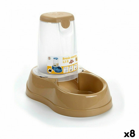 Dog Feeder Stefanplast 04180 04180 Beige Plastic 1,5 L 18,5 x 22,5 x 29 cm (8 Units)