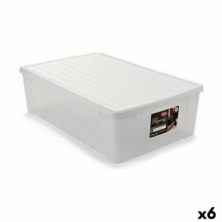 Uzglabāšanas Kaste ar Vāku Stefanplast Elegance Balts Plastmasa 38,5 x 17 x 59,5 cm (6 gb.)