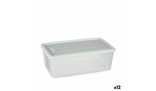 Storage Box with Lid Stefanplast Elegance White Plastic 5 L 19,5 x 11,5 x 33 cm (12 Units)