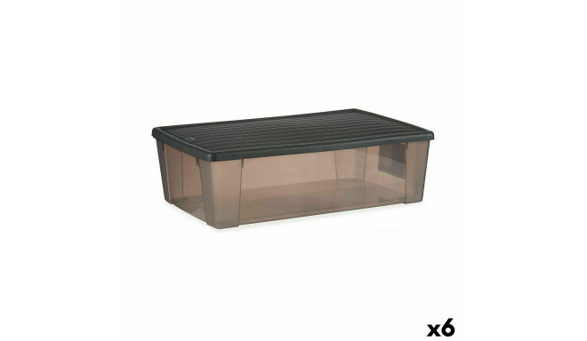 Uzglabāšanas Kaste ar Vāku Stefanplast Elegance Pelēks Plastmasa 30 L 38,5 x 17 x 59,5 cm (6 gb.)