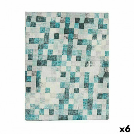 Stain-proof tablecloth Kinvara CUADROS-A CUADROS-A Blue Turquoise Thin canvas Anti-stain Frames 140