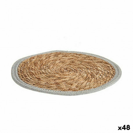 Table Mat Gift Decor 89722 89722 Grey Natural Natural Fibre 35 x 1 x 35 cm (48 Units)
