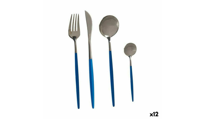 Cutlery Set Kinvara BST-CT022 Blue Silver Stainless steel (12 Units)
