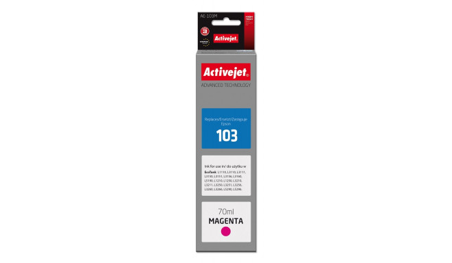 Activejet AE-103M Ink cartridge (replacement for Epson 103 C13T00S34A; Supreme; 70 ml; magenta)