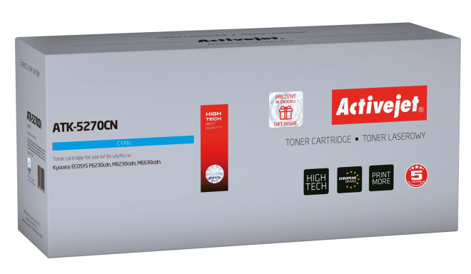 Activejet ATK-5270CN tooneri kassett (asendus Kyocera TK-5270C; Supreme; 6000 lehte; tsüaan)