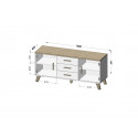 Cama sideboard LOTTA 150 2D3S white + sonoma oak