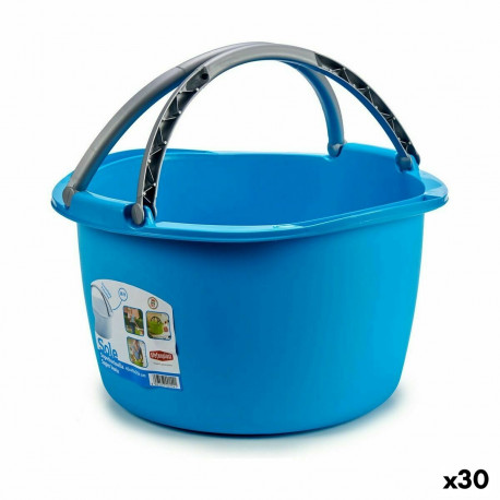 Laundry Basket Stefanplast PR154O PR154O Blue White Brown Green Plastic 16 L 39 x 22 x 39 cm With ha