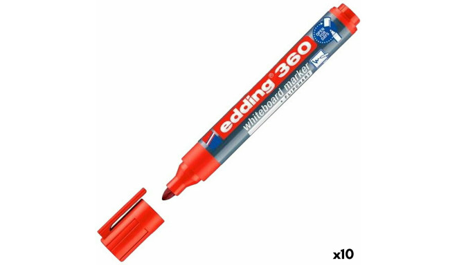 Whiteboard marker Edding 360 Rechargeable Red (10 Units)