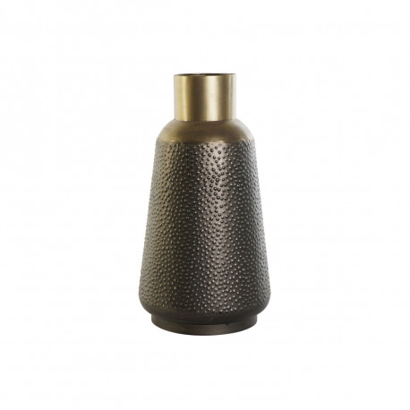Vase DKD Home Decor Grey Golden Dark grey Metal Modern 25 x 25 x 47 cm