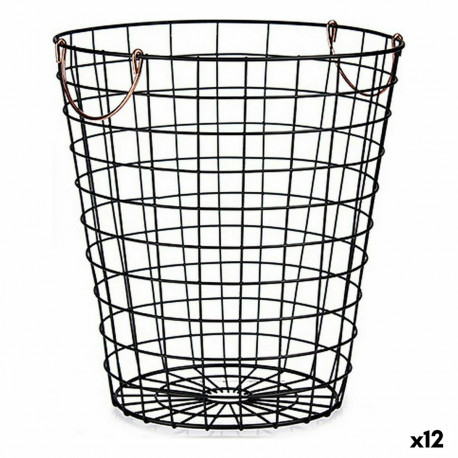 Basket Kinvara W5759M-CH W5759M-CH Black Copper Steel With handles (12 Units)