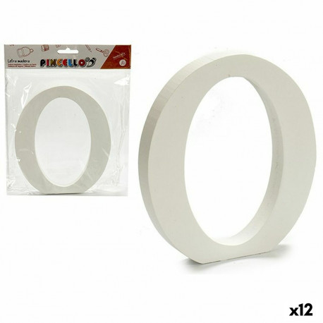 Letter Pincello 1711015 O White Wood 1,8 x 21 x 17 cm (12 Units)