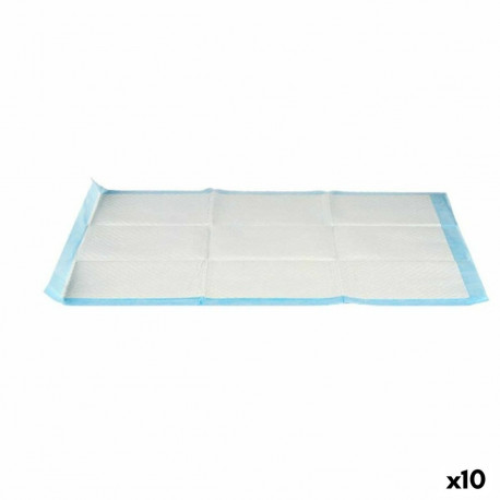Imavad aluslinad kutsikatele 60 x 90 cm Sinine Valge Paber Polüetüleen (10 Ühikut)