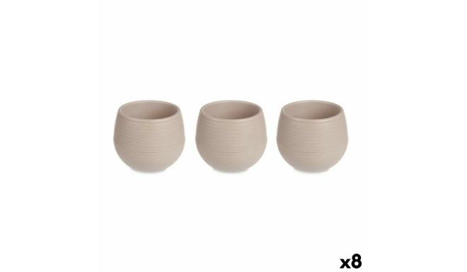 Set of pots Ibergarden ES0101214S3 ES0101214S3 Taupe Plastic 8 x 8 x 7 cm (8 Units)