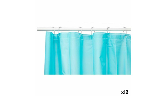 Shower Curtain Blue Polyethylene EVA 180 x 180 cm (12 Units)