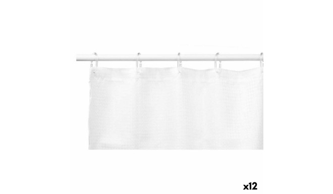 Shower Curtain Berilo SC-POLY-UD1-WHITE White Polyester 180 x 180 cm Points (12 Units)