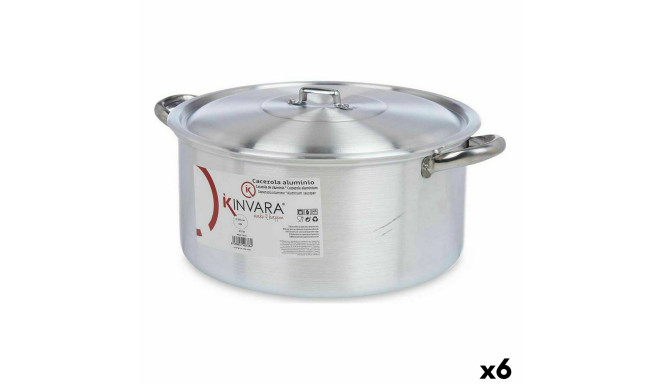 Casserole with lid Kinvara 100010 100010 Silver 10 L 40 x 18 x 32 cm 40 x 18 x 32,3 cm (6 Units)