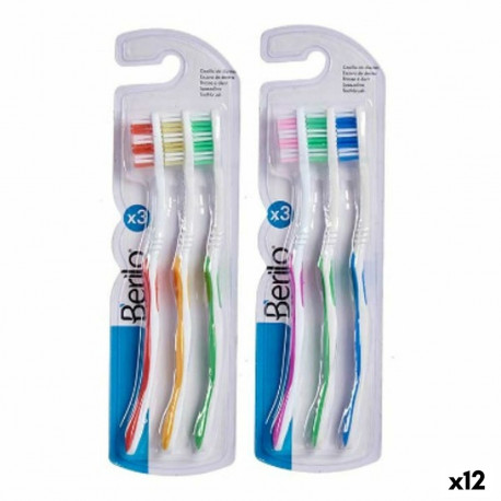 Toothbrush Berilo AR1410005 AR1410005 Yellow Blue Red Green Pink (12 Units)