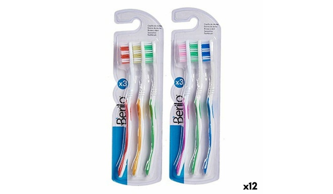 Toothbrush Yellow Blue Red Green (12 Units)