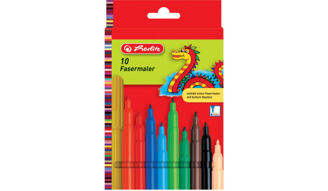  Herlitz felt-tip pens, 10 colors