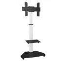 Techly Floor Support with Shelf Trolley TV LCD/LED/Plasma 37-70" White