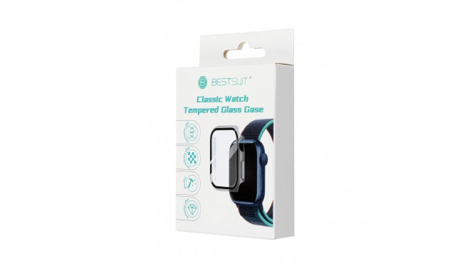 Bestsuit kaitseümbris + kaitseklaas Hybrid Glass Apple Watch 7/8/9 45mm, graphite