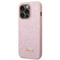 Guess kaitseümbris iPhone 14 Pro Max Glitter Flakes Script Metal Logo (GUHCP14XHGGSHP)