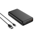 Power Bank VEGER T100 - 20 000mAh LCD Quick Charge PD 65W black (for laptop also) (W2032C-100)
